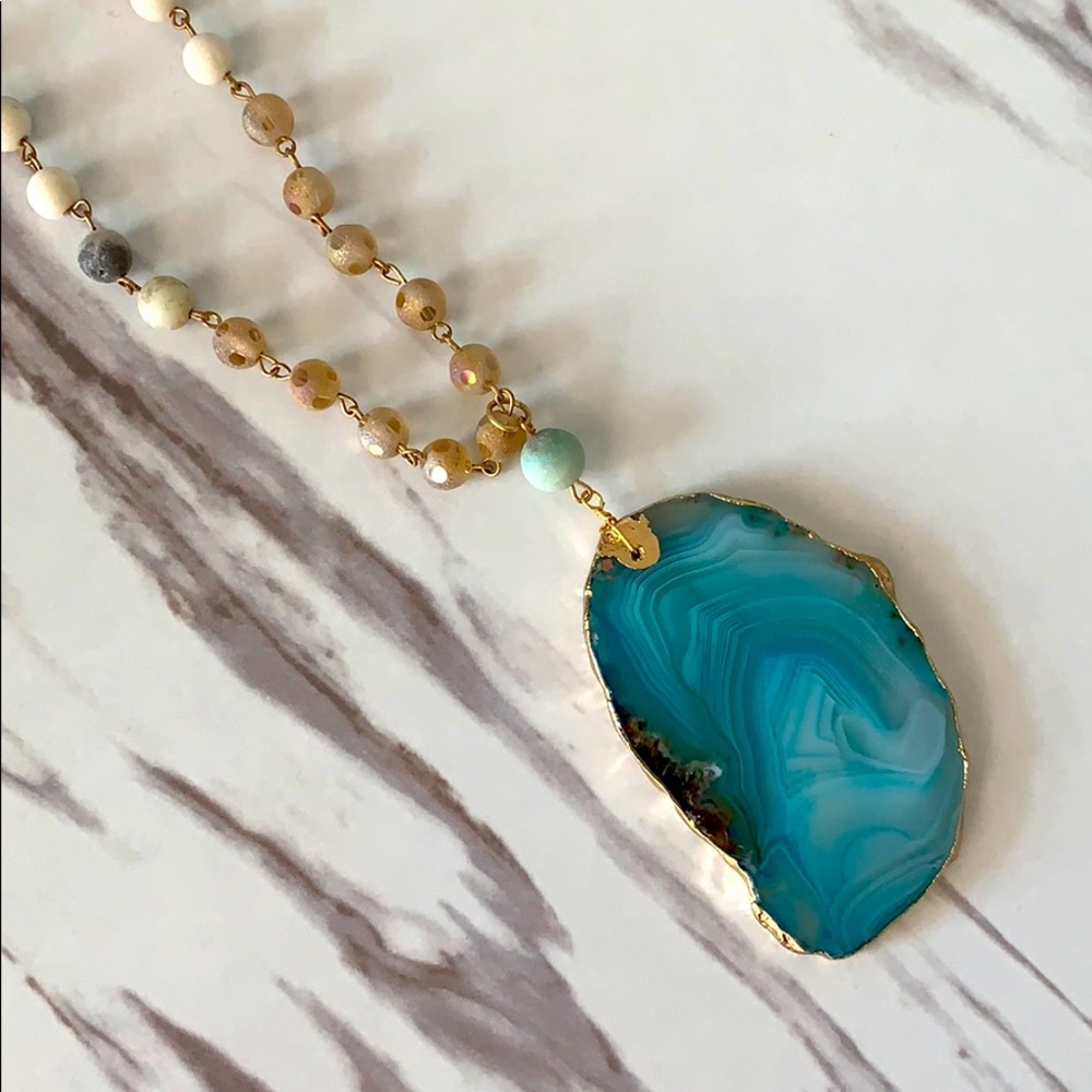 Long statement necklace